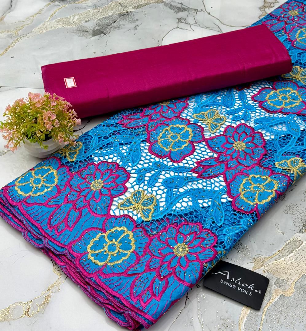 Dételle coton lace Gripur 5 yards + 2 2 yards foulards chantoum